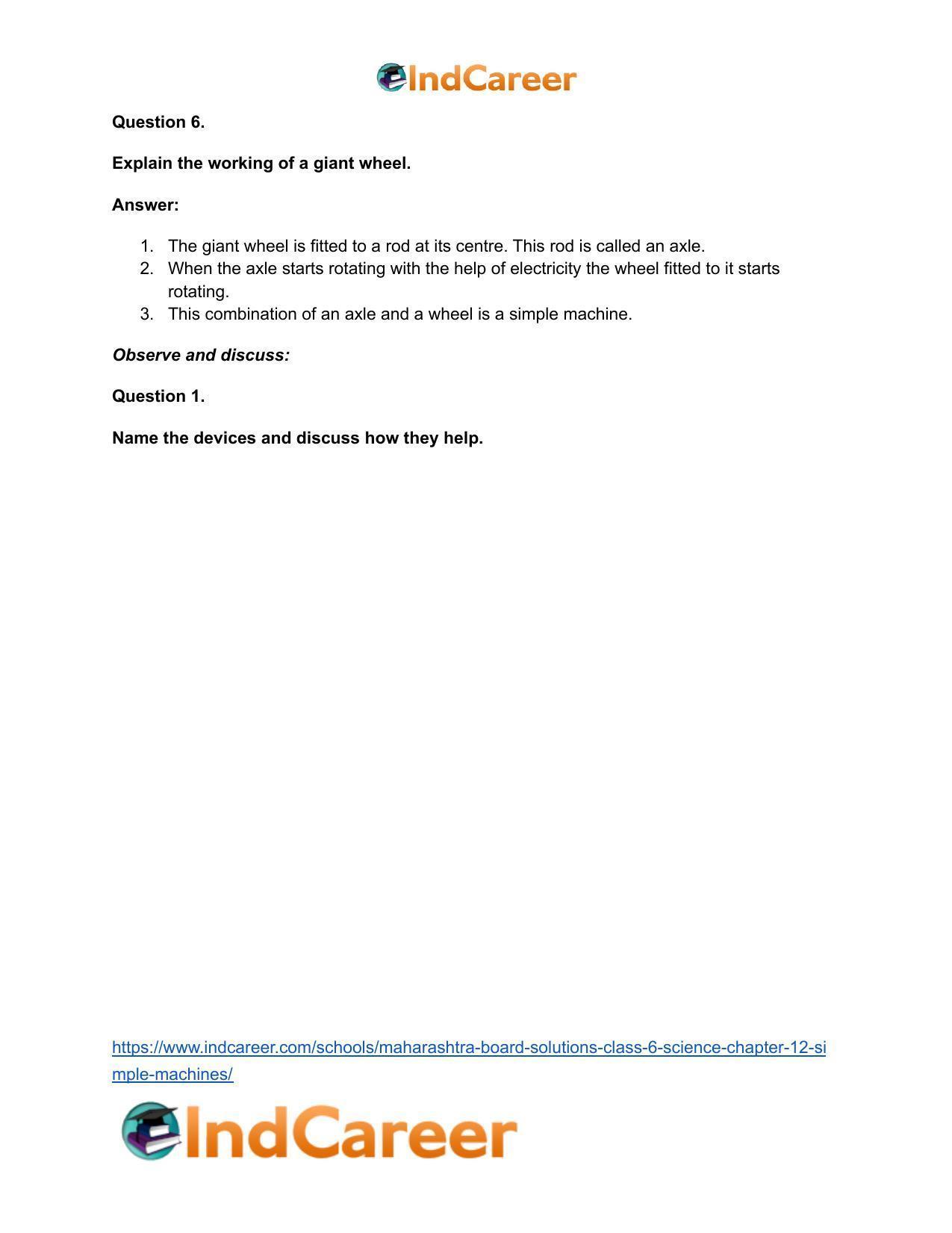 Maharashtra Board Solutions Class 6-Science: Chapter 12- Simple Machines - Page 23