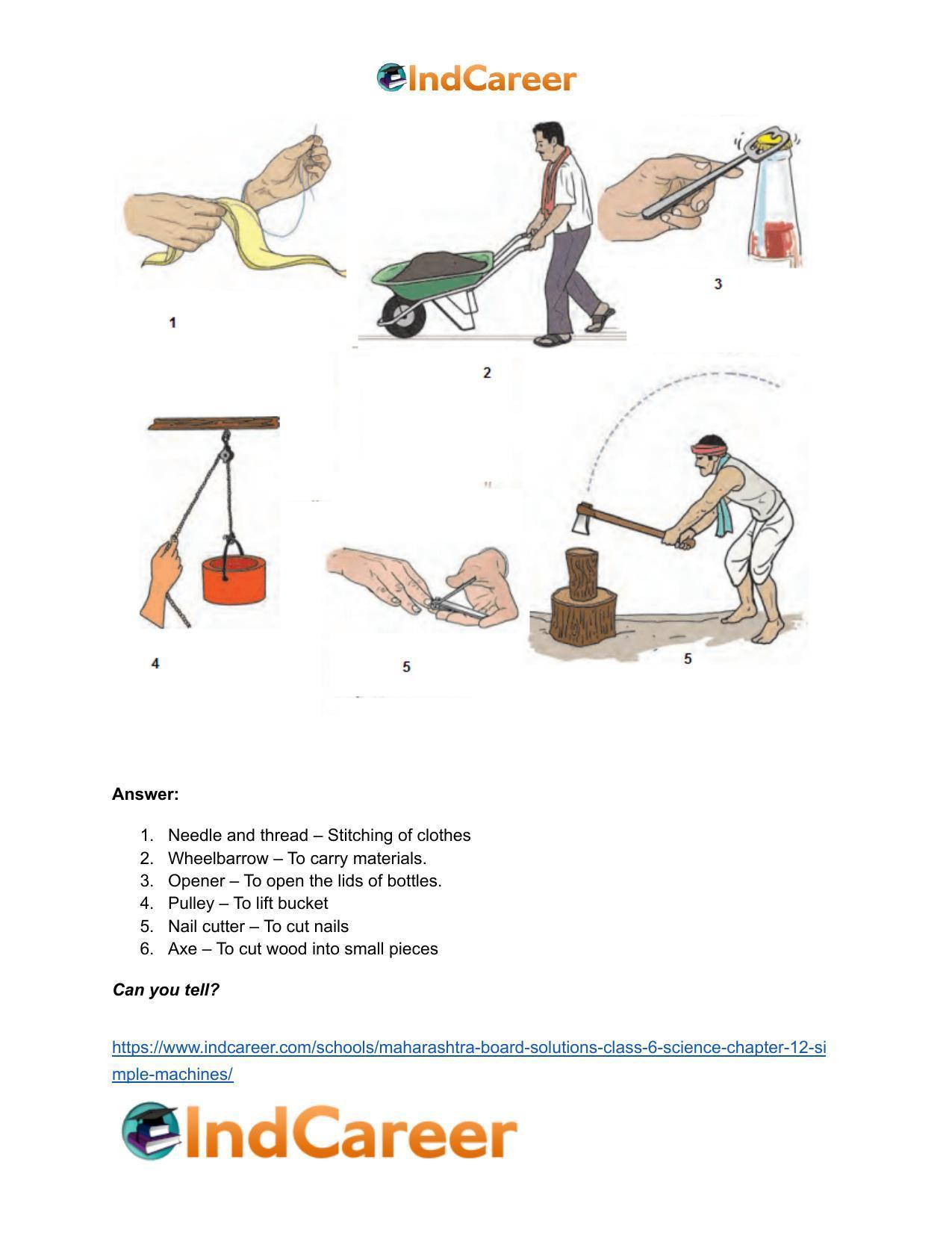 Maharashtra Board Solutions Class 6-Science: Chapter 12- Simple Machines - Page 24