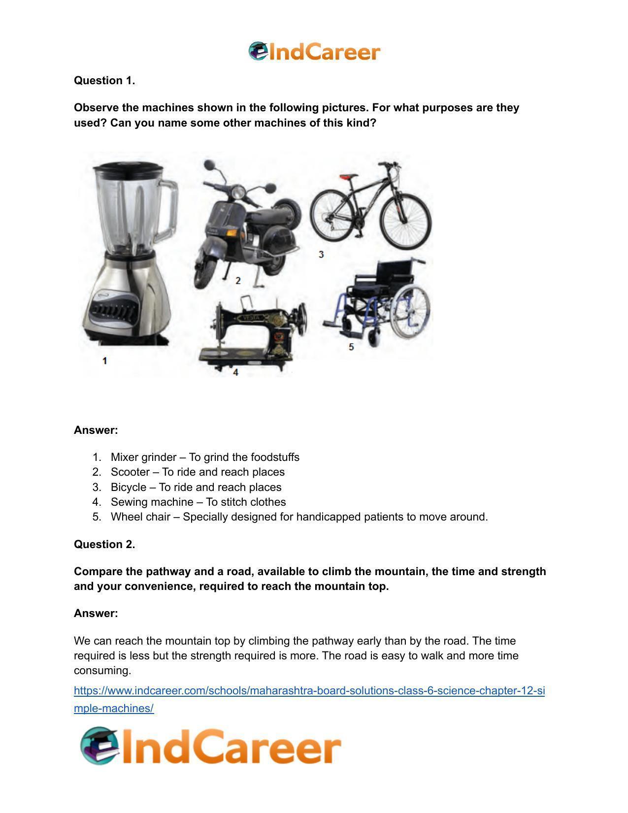 Maharashtra Board Solutions Class 6-Science: Chapter 12- Simple Machines - Page 25