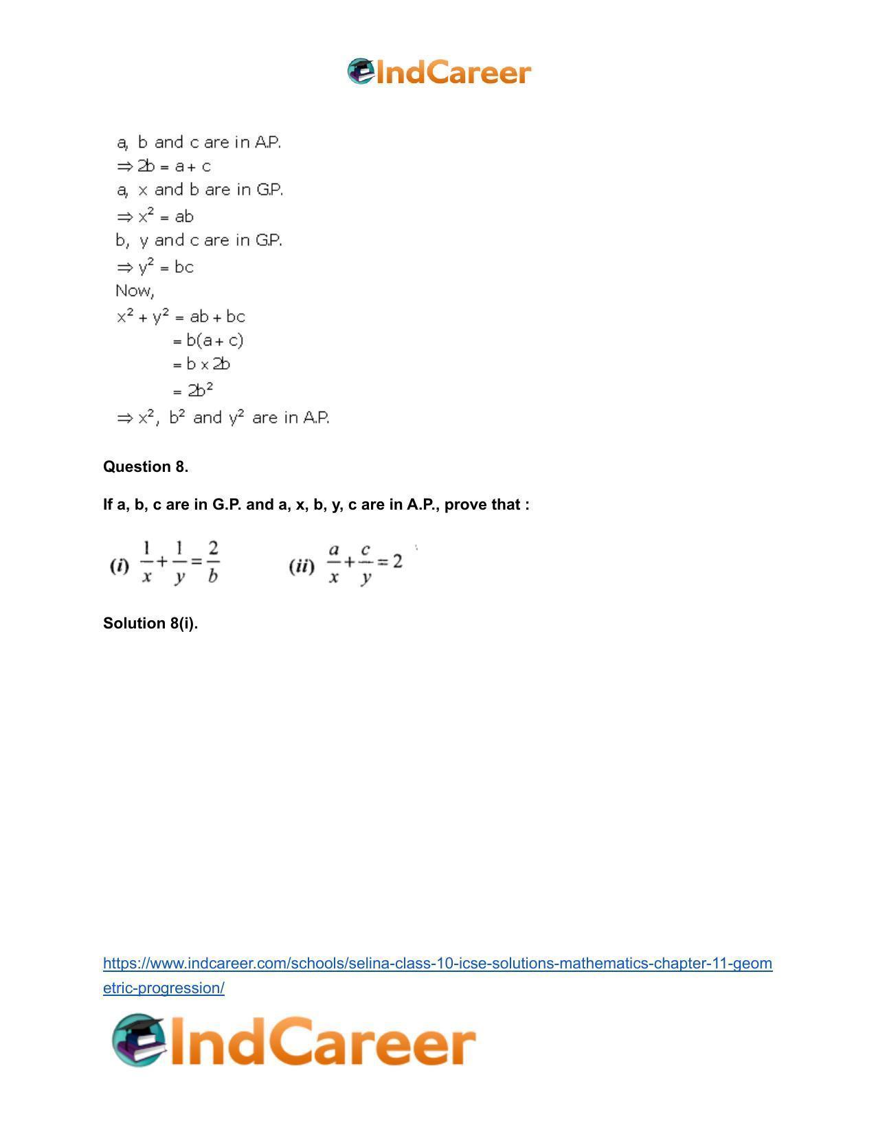 Selina Class 10 ICSE Solutions Mathematics : Chapter 11- Geometric Progression - Page 24