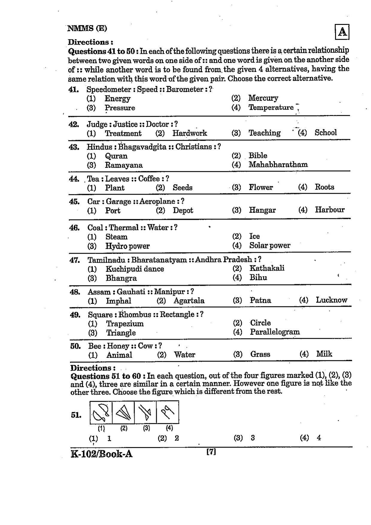 NMMS Question Papers March 2022 (English Medium) - Page 7