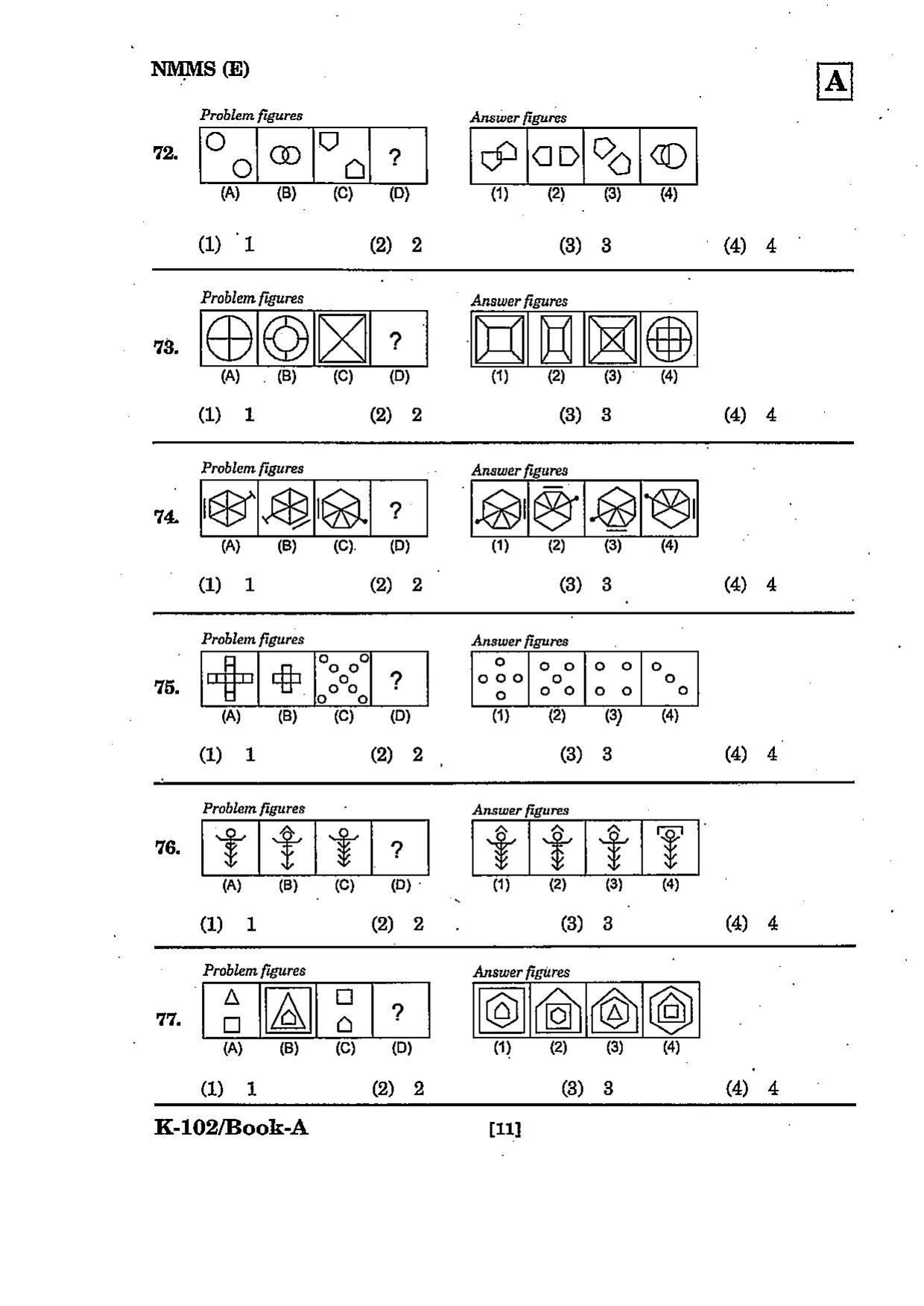 NMMS Question Papers March 2022 (English Medium) - Page 11