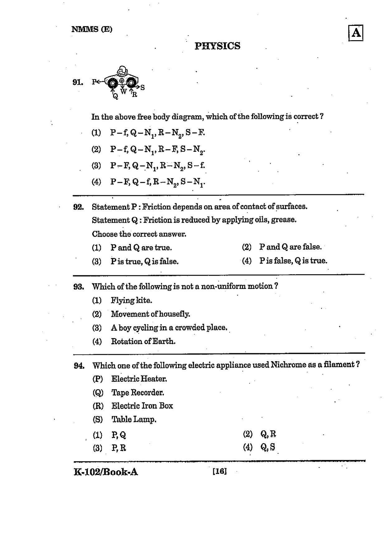 NMMS Question Papers March 2022 (English Medium) - Page 16