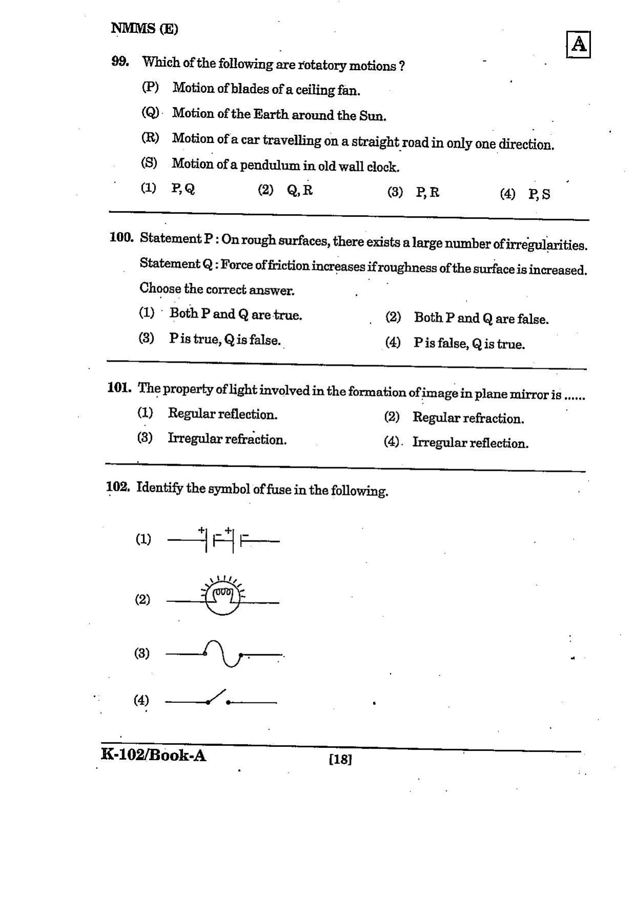 NMMS Question Papers March 2022 (English Medium) - Page 18