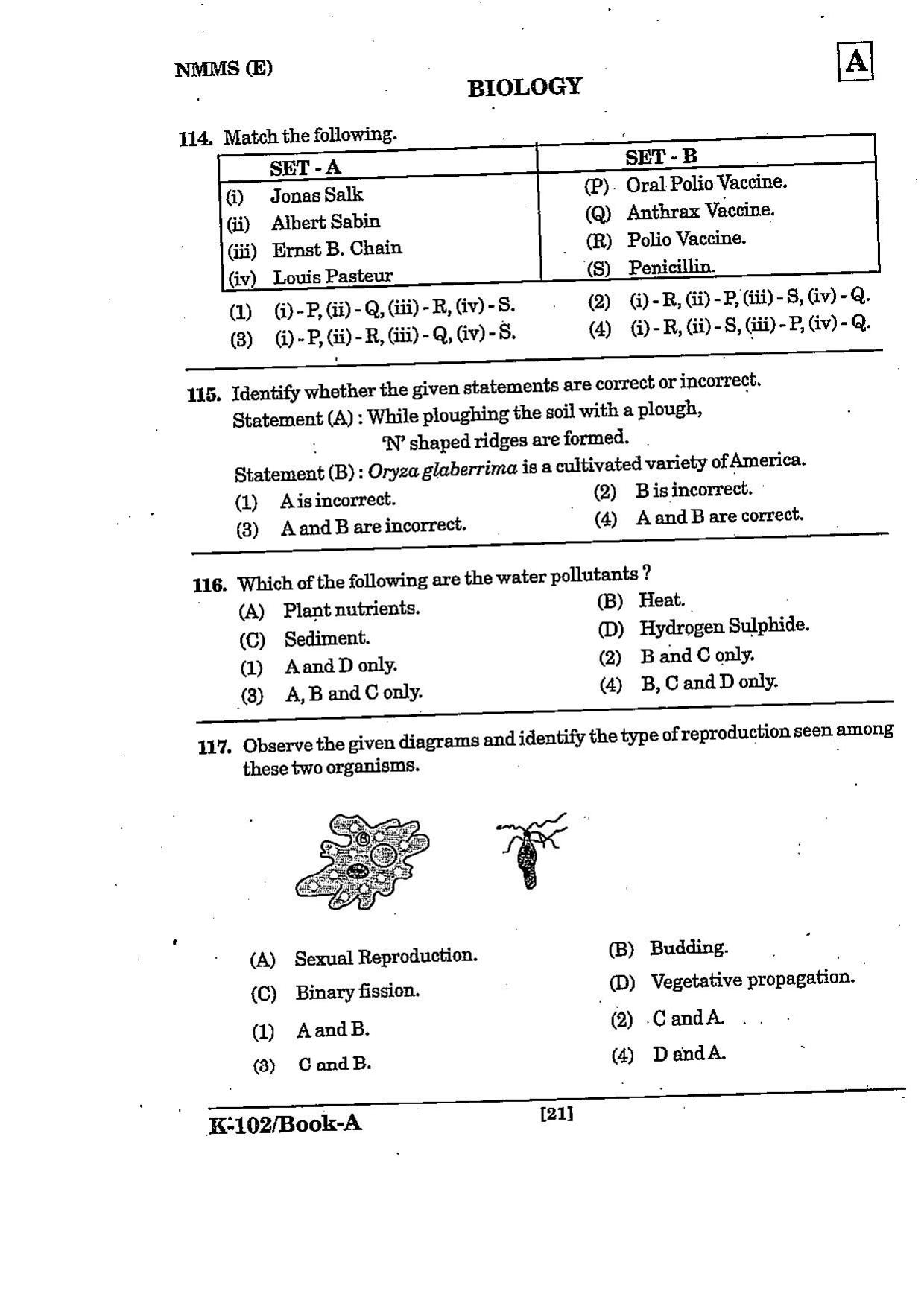 NMMS Question Papers March 2022 (English Medium) - Page 21