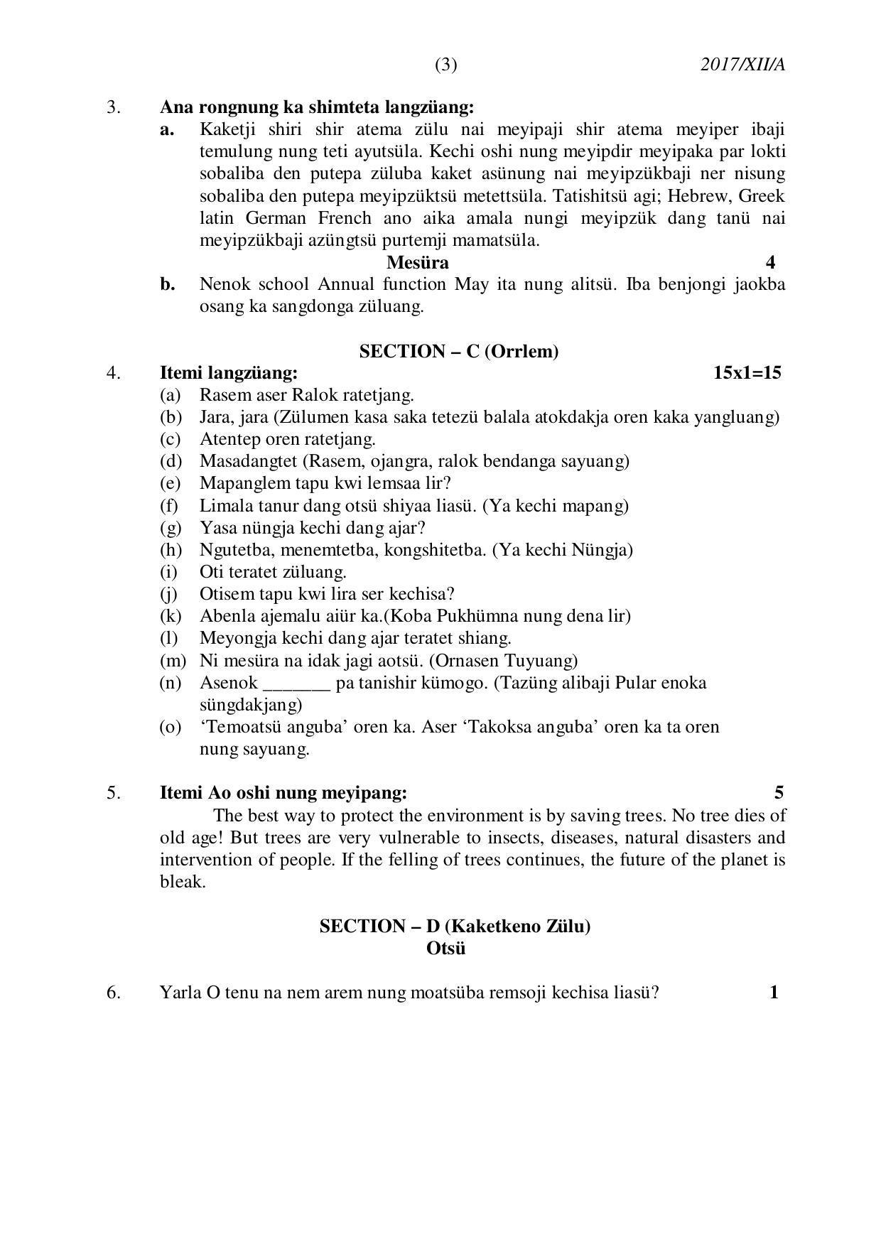 Nagaland Board Class 12 AO 2017 Question Papers - Page 3