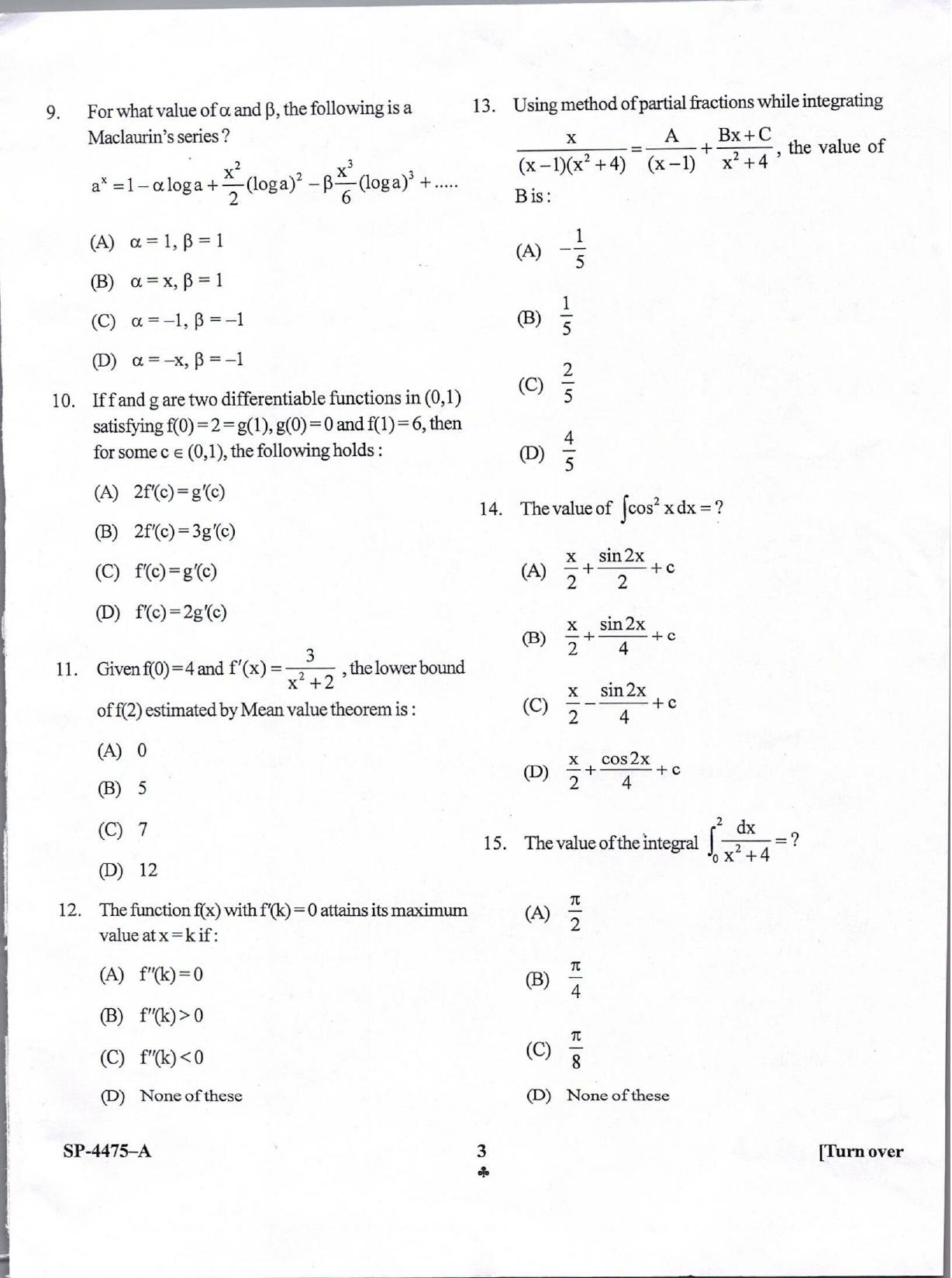KUET 2024 M.A. Statistics Question Paper - Page 3