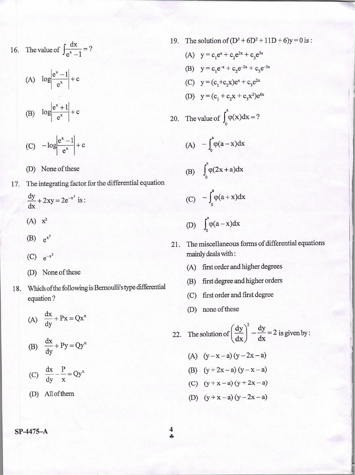 KUET 2024 M.A. Statistics Question Paper - Page 4