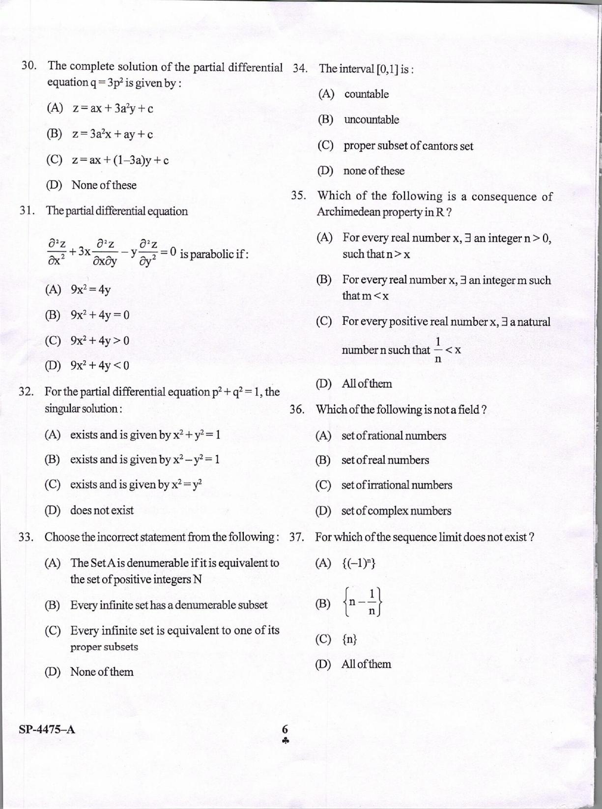 KUET 2024 M.A. Statistics Question Paper - Page 6