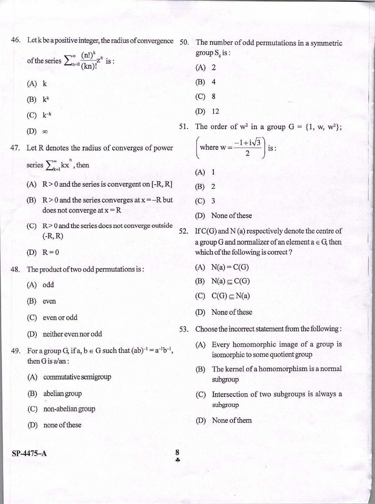 KUET 2024 M.A. Statistics Question Paper - Page 8