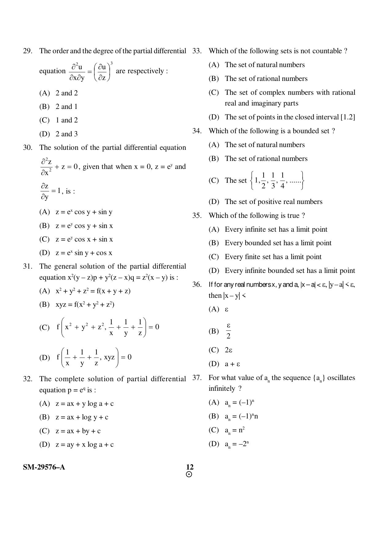 KUET 2024 M.A. Statistics Question Paper - Page 30