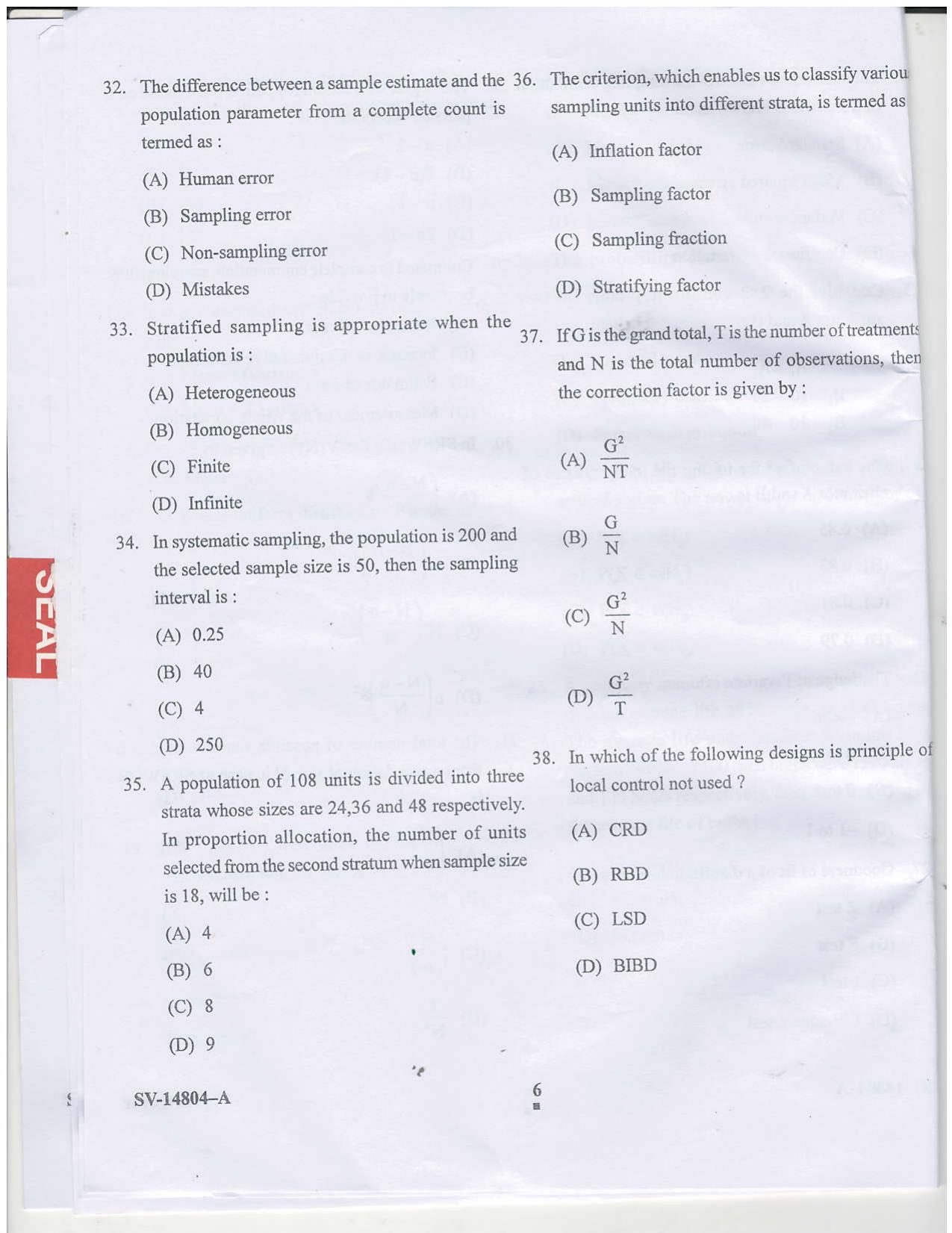 KUET 2024 M.A. Statistics Question Paper - Page 40