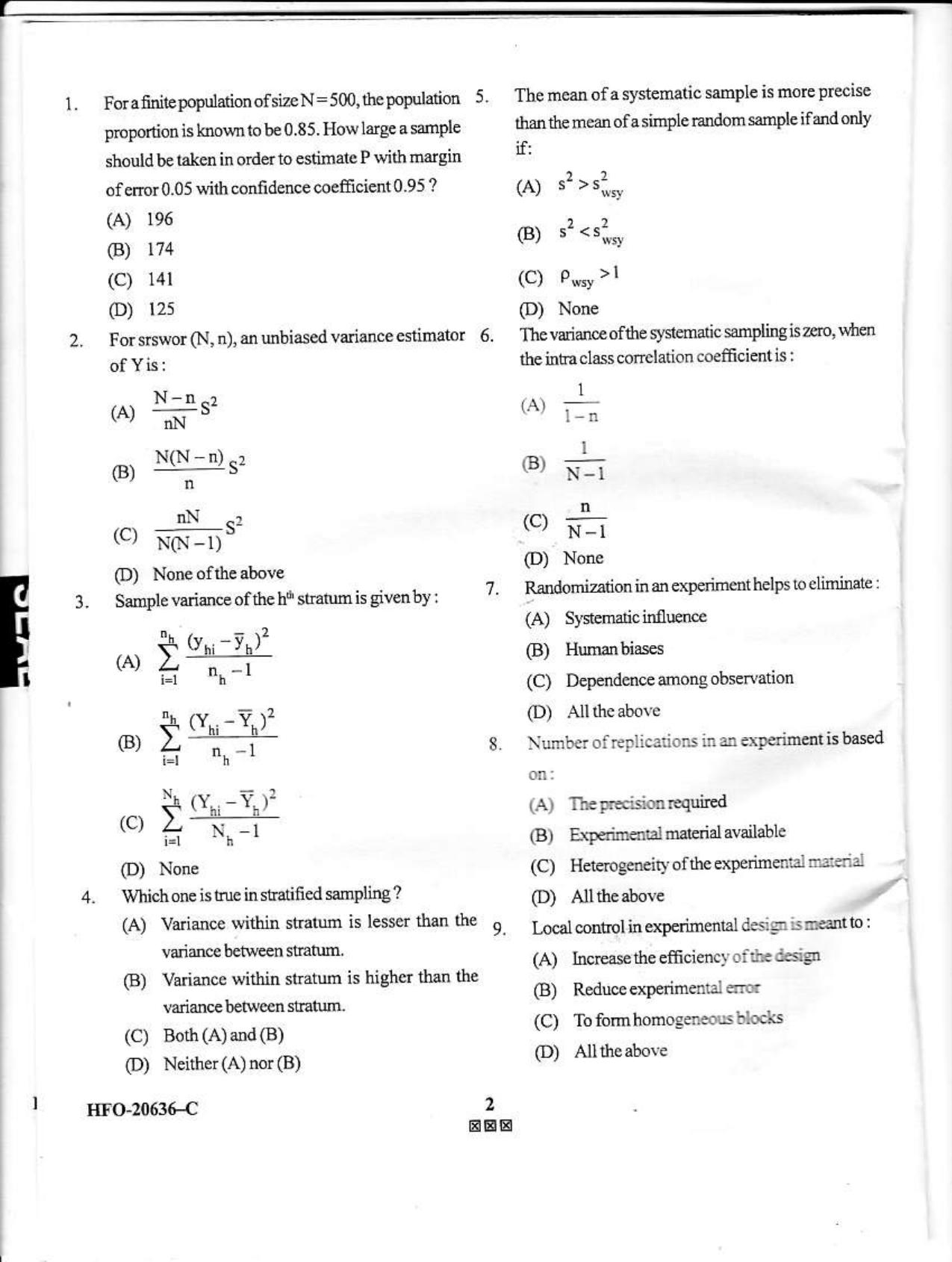 KUET 2024 M.A. Statistics Question Paper - Page 52