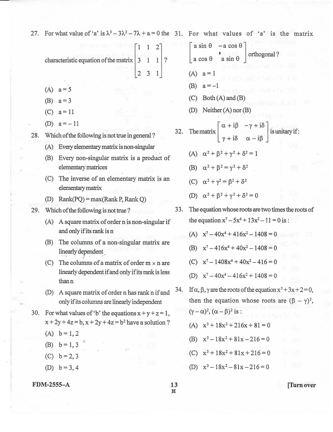 KUET 2024 M.A. Statistics Question Paper - Page 69