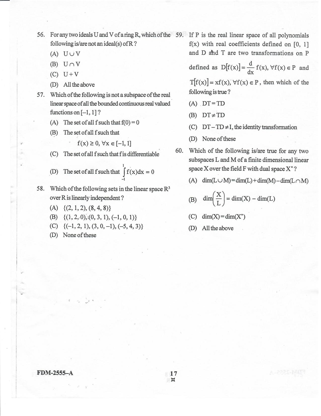 KUET 2024 M.A. Statistics Question Paper - Page 73
