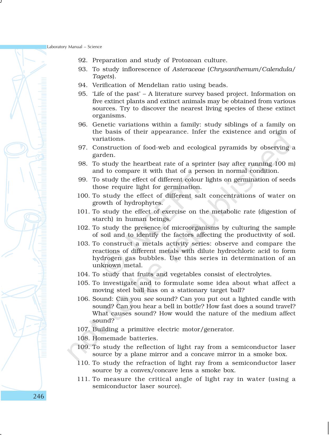 NCERT Laboratory Manuals for Class X Science - Project Work - Page 6
