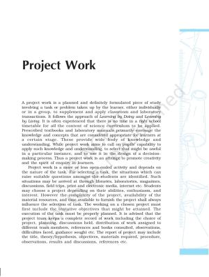 NCERT Laboratory Manuals for Class X Science - Project Work