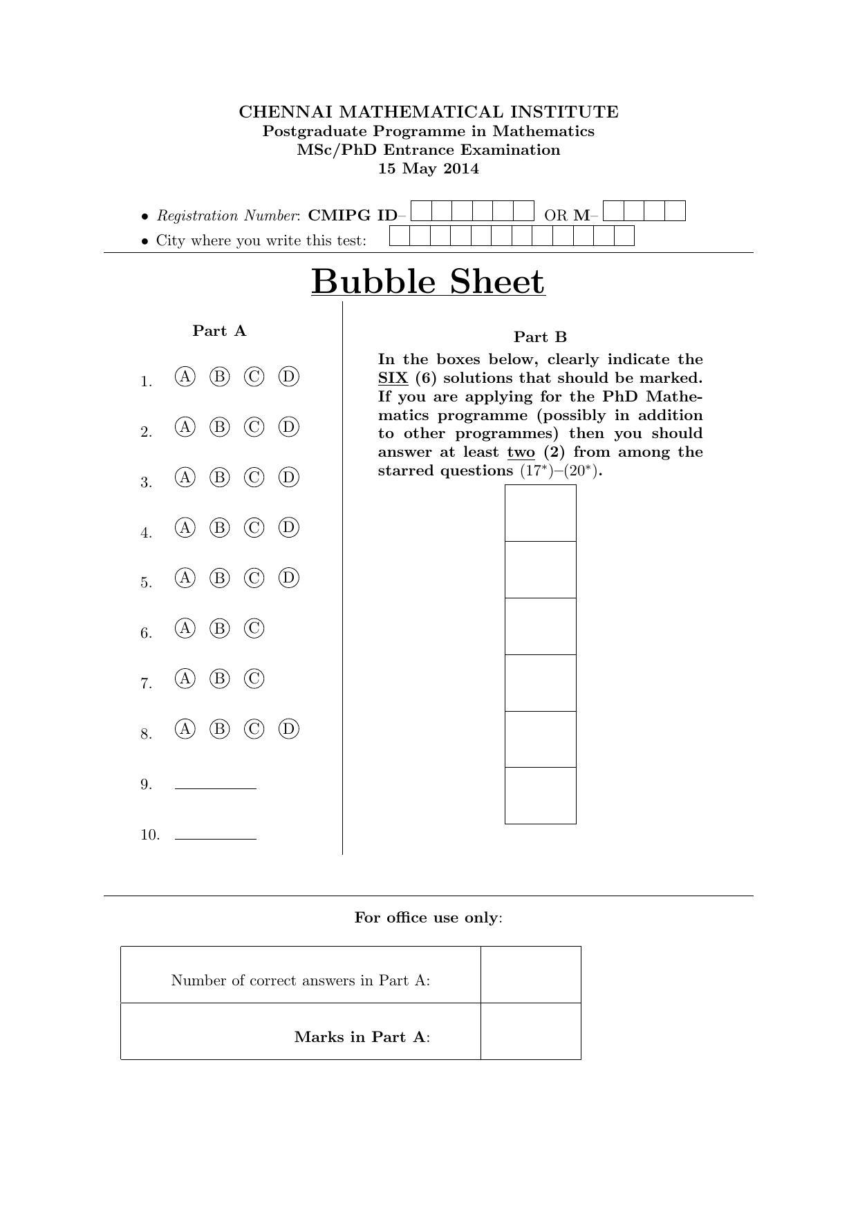 CMI Entrance Exam 2014 Question Paper MSc/PhD Computer Science - Page 3