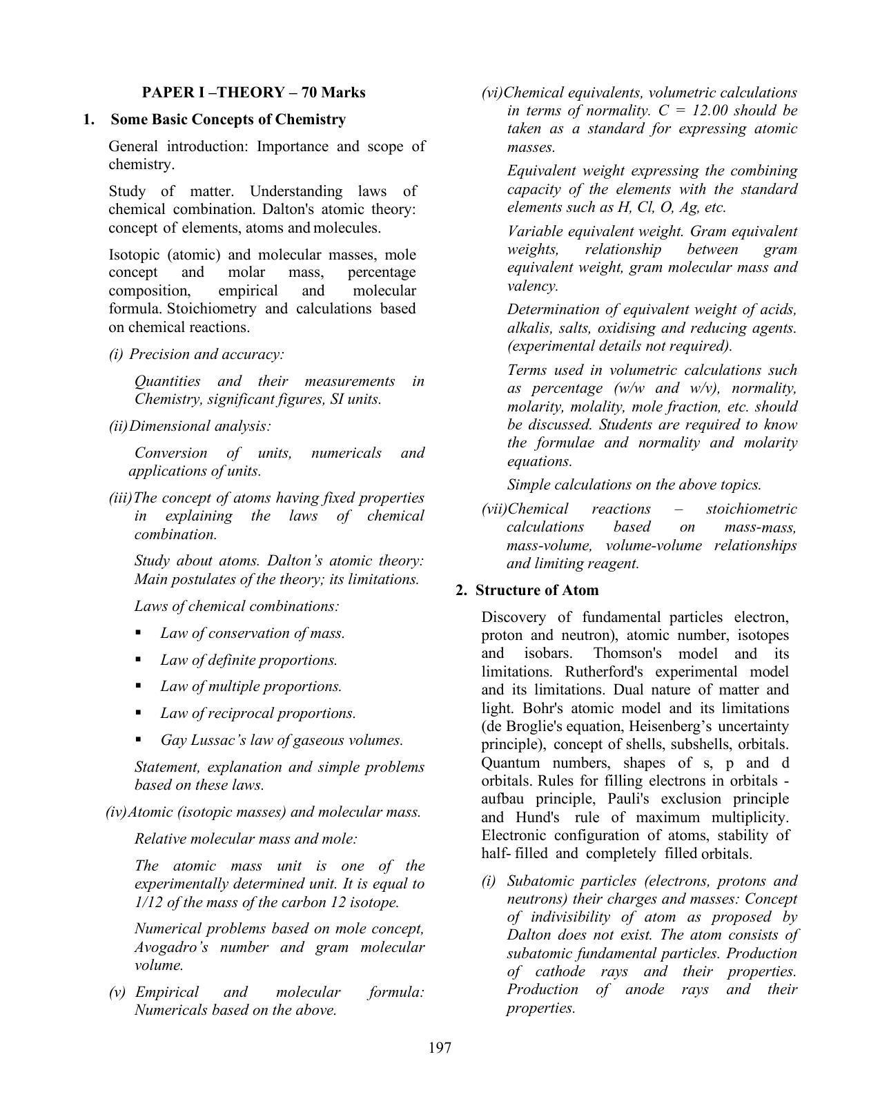 ISC Class XI & XII Chemistry Syllabus - Page 2