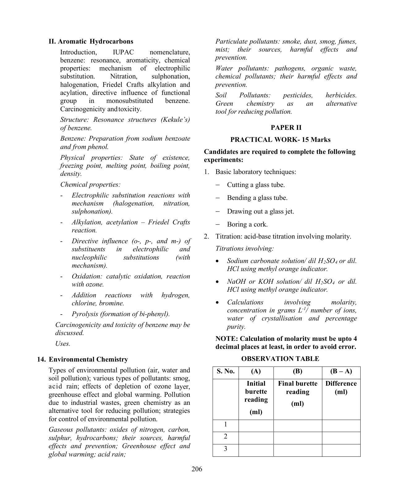 ISC Class XI & XII Chemistry Syllabus - Page 11