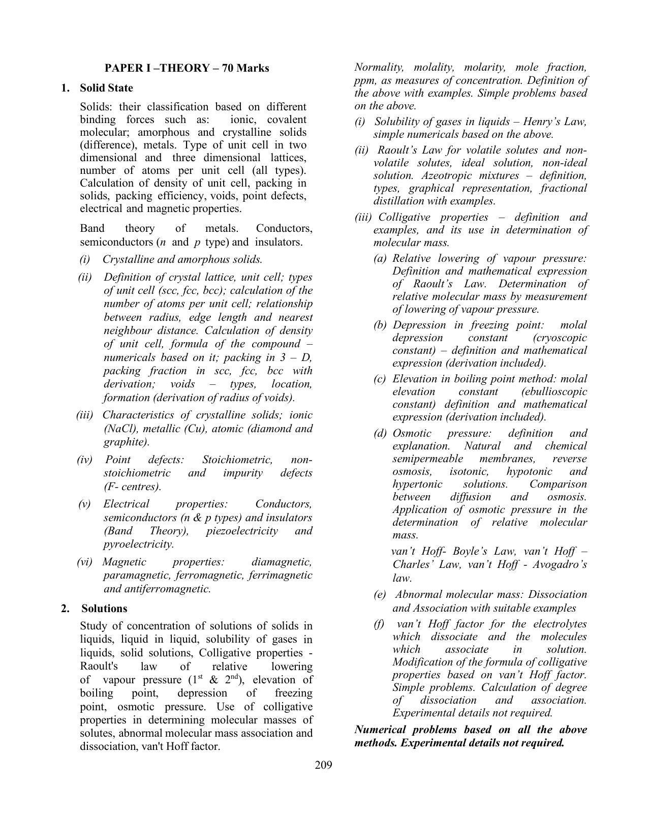 ISC Class XI & XII Chemistry Syllabus - Page 14