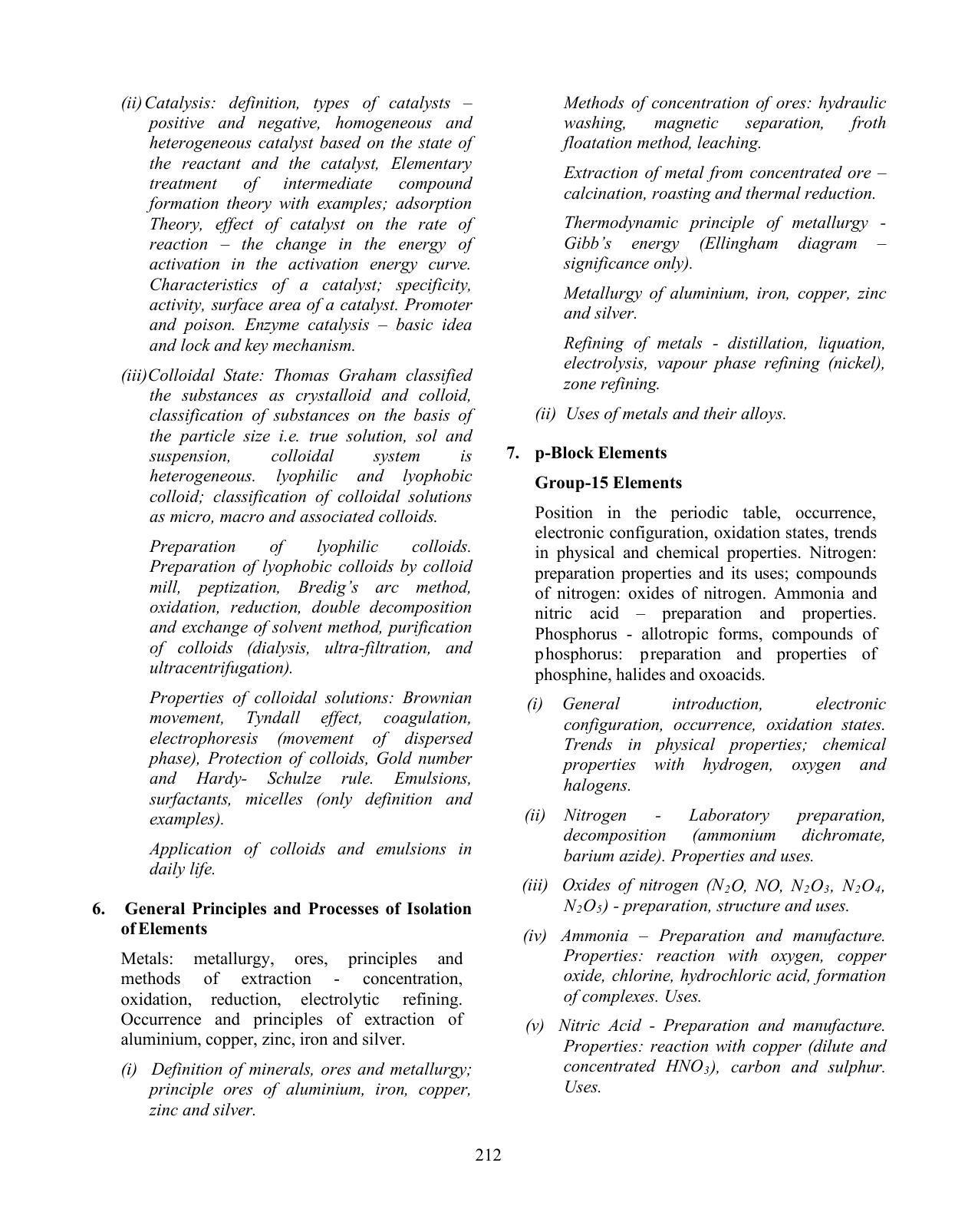 ISC Class XI & XII Chemistry Syllabus - Page 17
