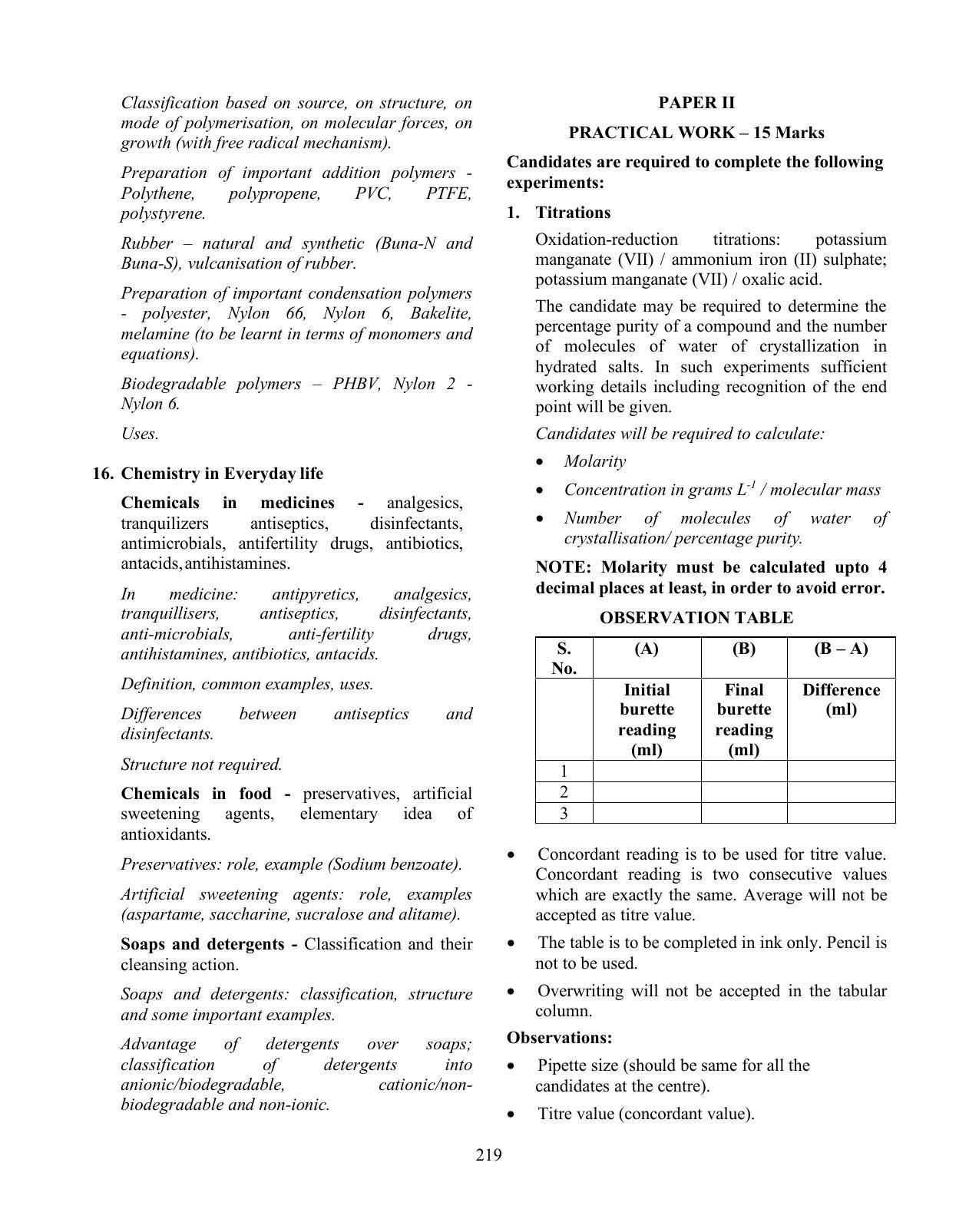 ISC Class XI & XII Chemistry Syllabus - Page 24