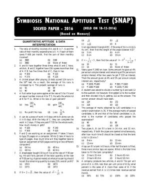 SNAP 2016 Question Paper with Solution