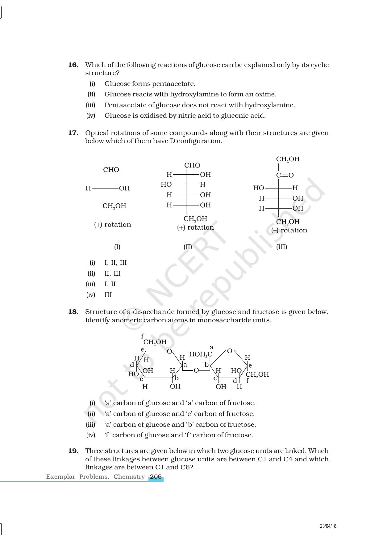 NCERT Exemplar Class 12: Chemistry - Biomolecules - Page 5
