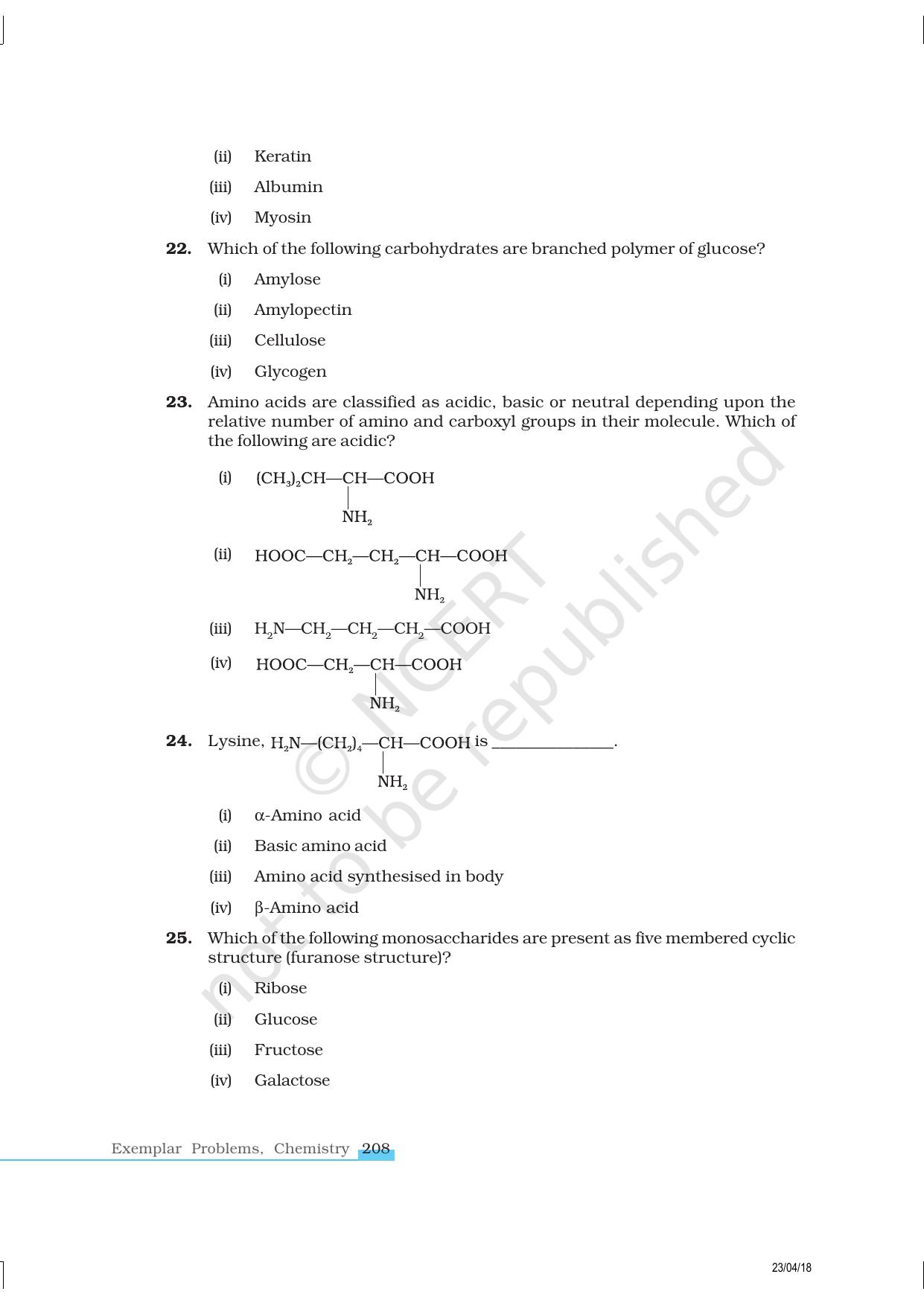 NCERT Exemplar Class 12: Chemistry - Biomolecules - Page 7