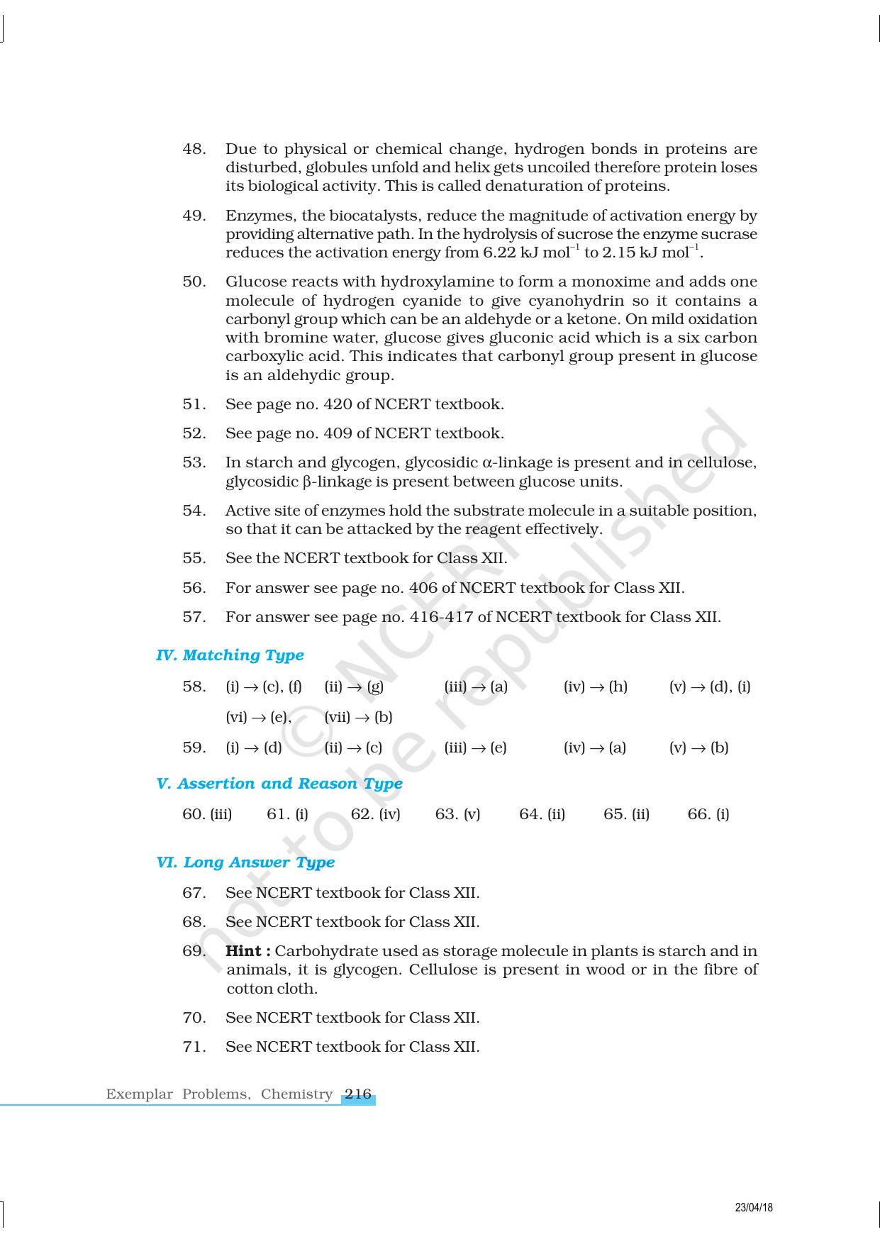 NCERT Exemplar Class 12: Chemistry - Biomolecules - Page 15
