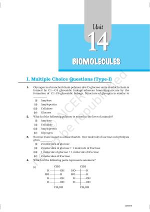 NCERT Exemplar Class 12: Chemistry - Biomolecules