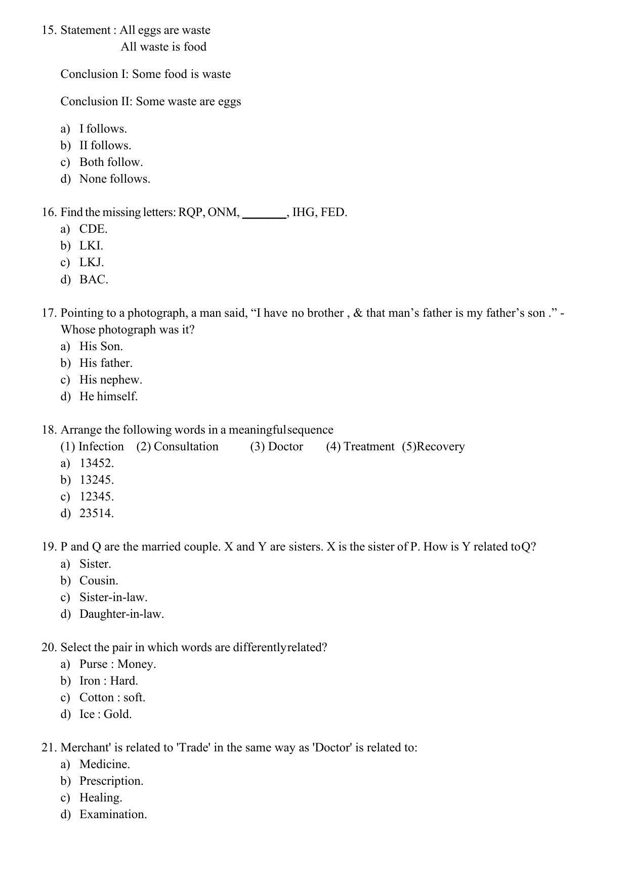 WBJEEB JEMAS (PG) 2021 MHA Question Paper - Page 4
