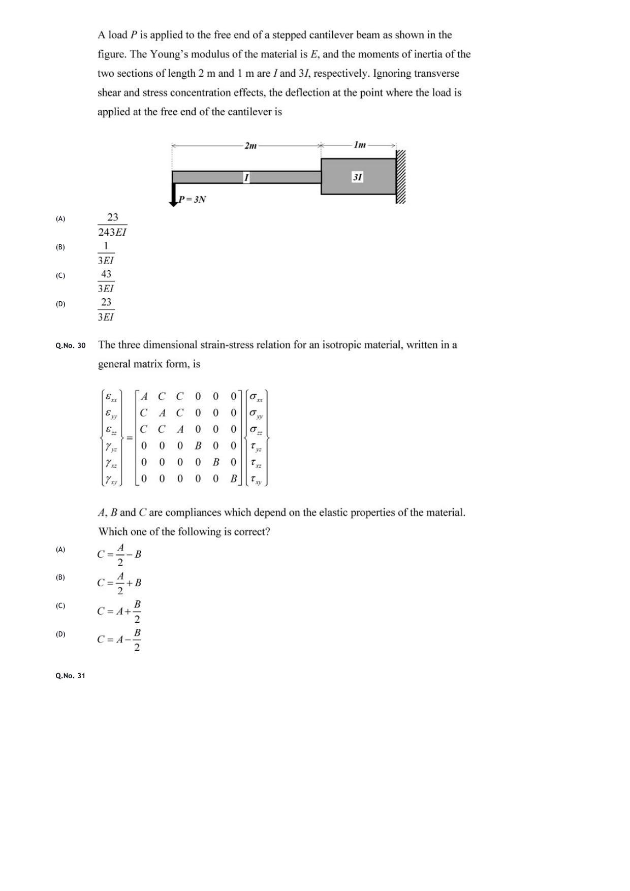 GATE 2020 Aerospace Engineering (AE) Question Paper - Page 9