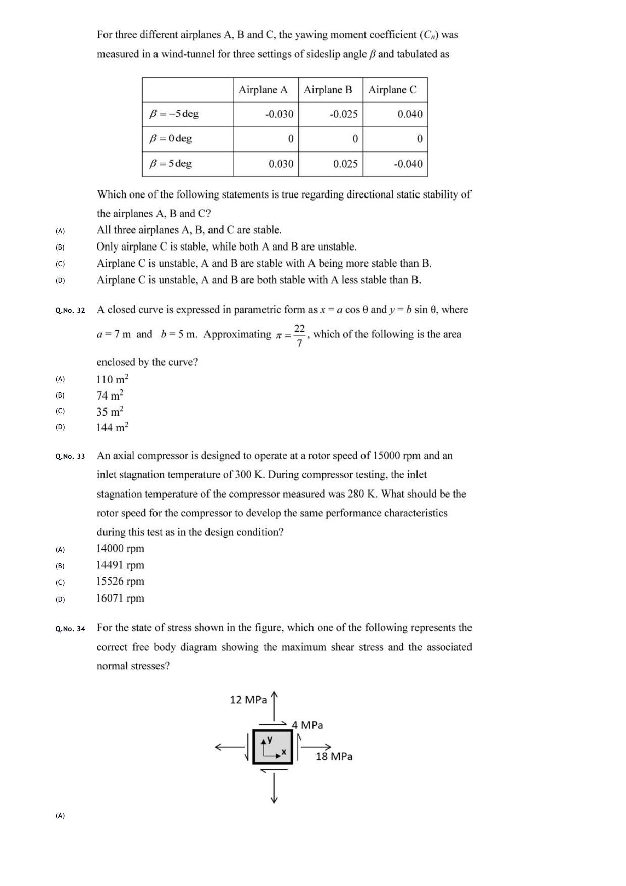 GATE 2020 Aerospace Engineering (AE) Question Paper - Page 10