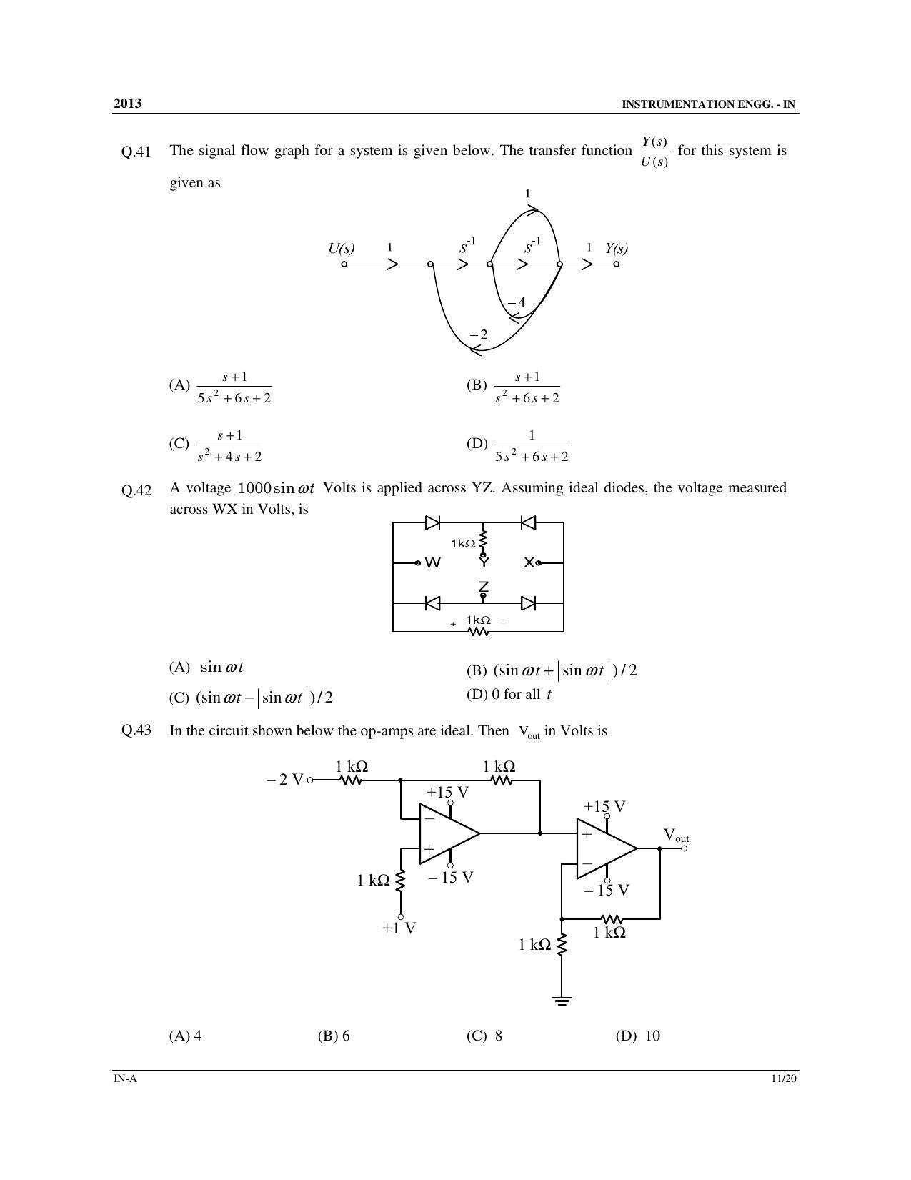 GATE 2013 Instrumentation Engineering (IN) Question Paper with Answer Key - Page 12