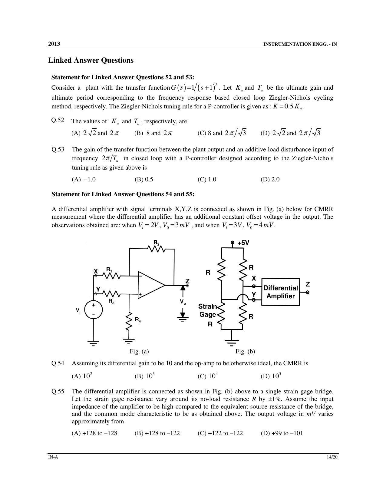 GATE 2013 Instrumentation Engineering (IN) Question Paper with Answer Key - Page 15
