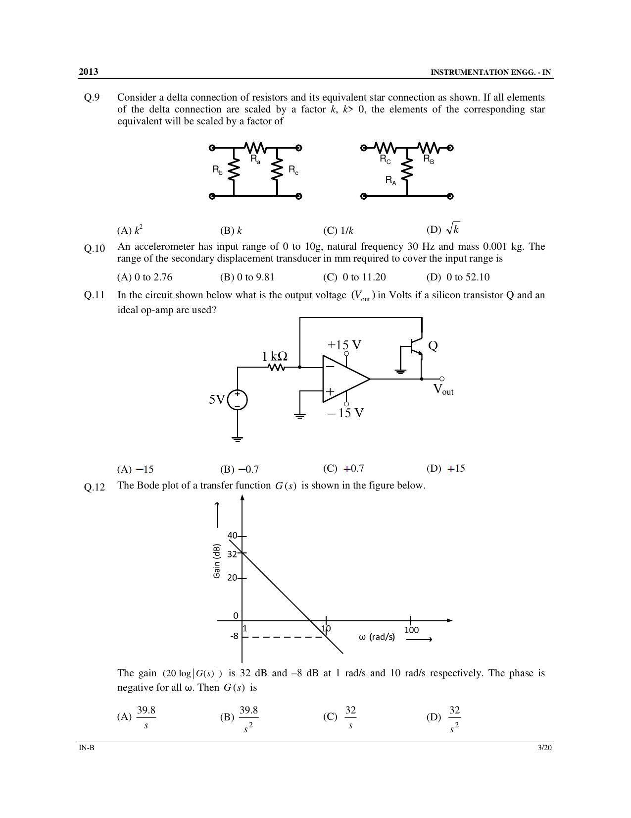 GATE 2013 Instrumentation Engineering (IN) Question Paper with Answer Key - Page 21