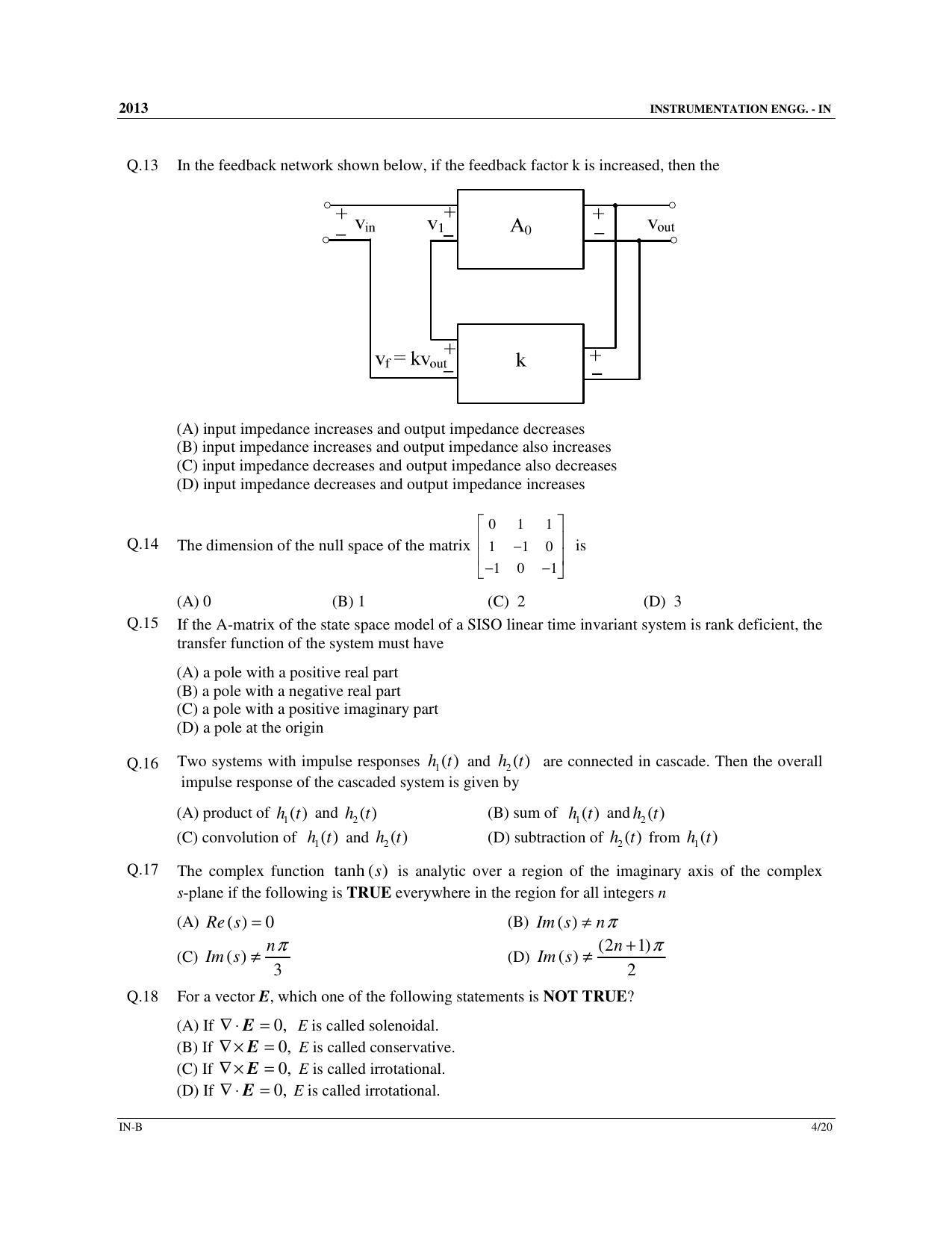 GATE 2013 Instrumentation Engineering (IN) Question Paper with Answer Key - Page 22