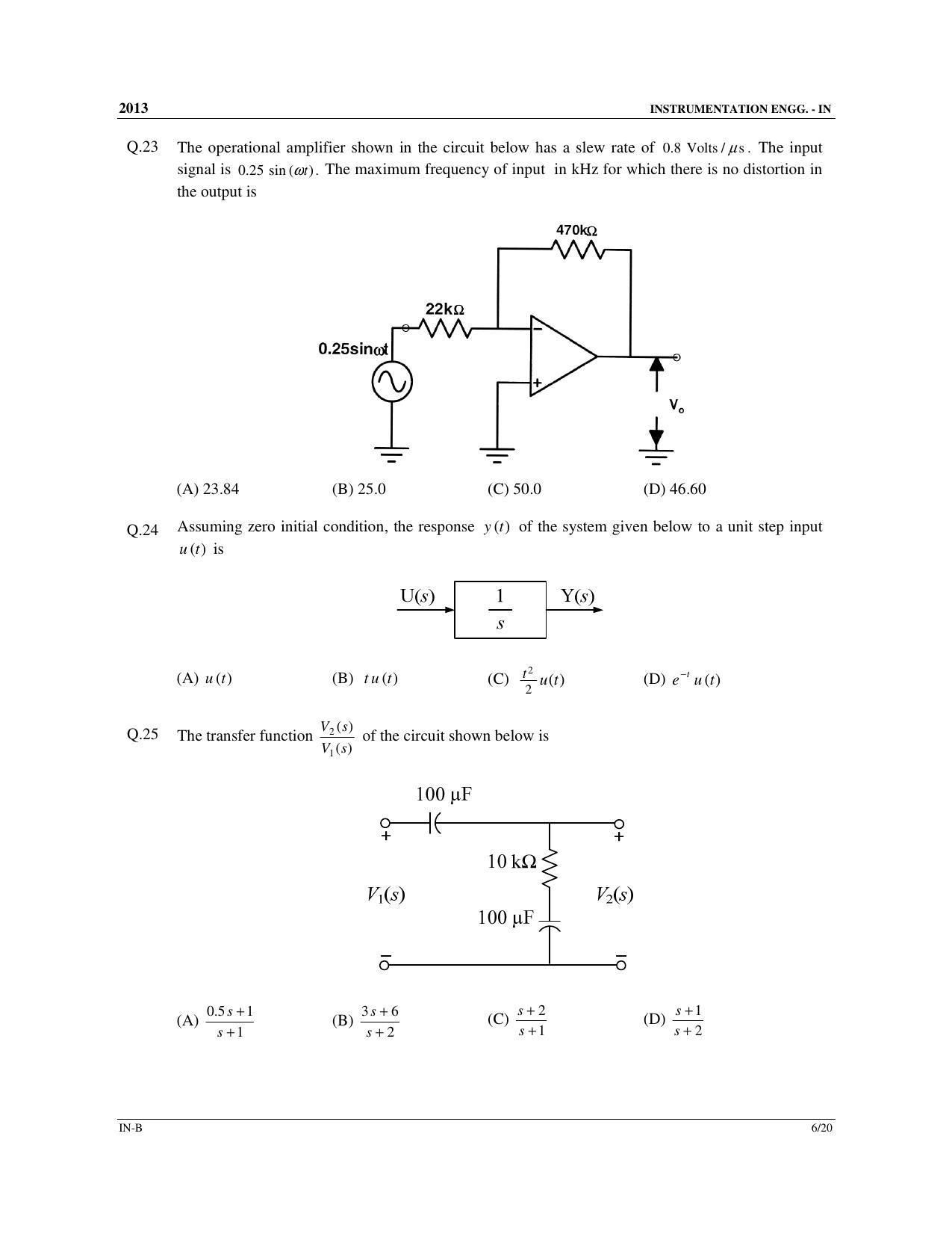 GATE 2013 Instrumentation Engineering (IN) Question Paper with Answer Key - Page 24
