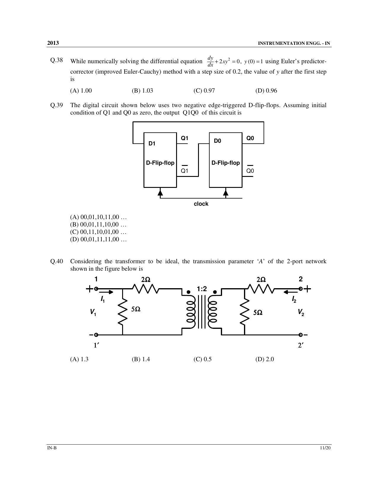 GATE 2013 Instrumentation Engineering (IN) Question Paper with Answer Key - Page 29