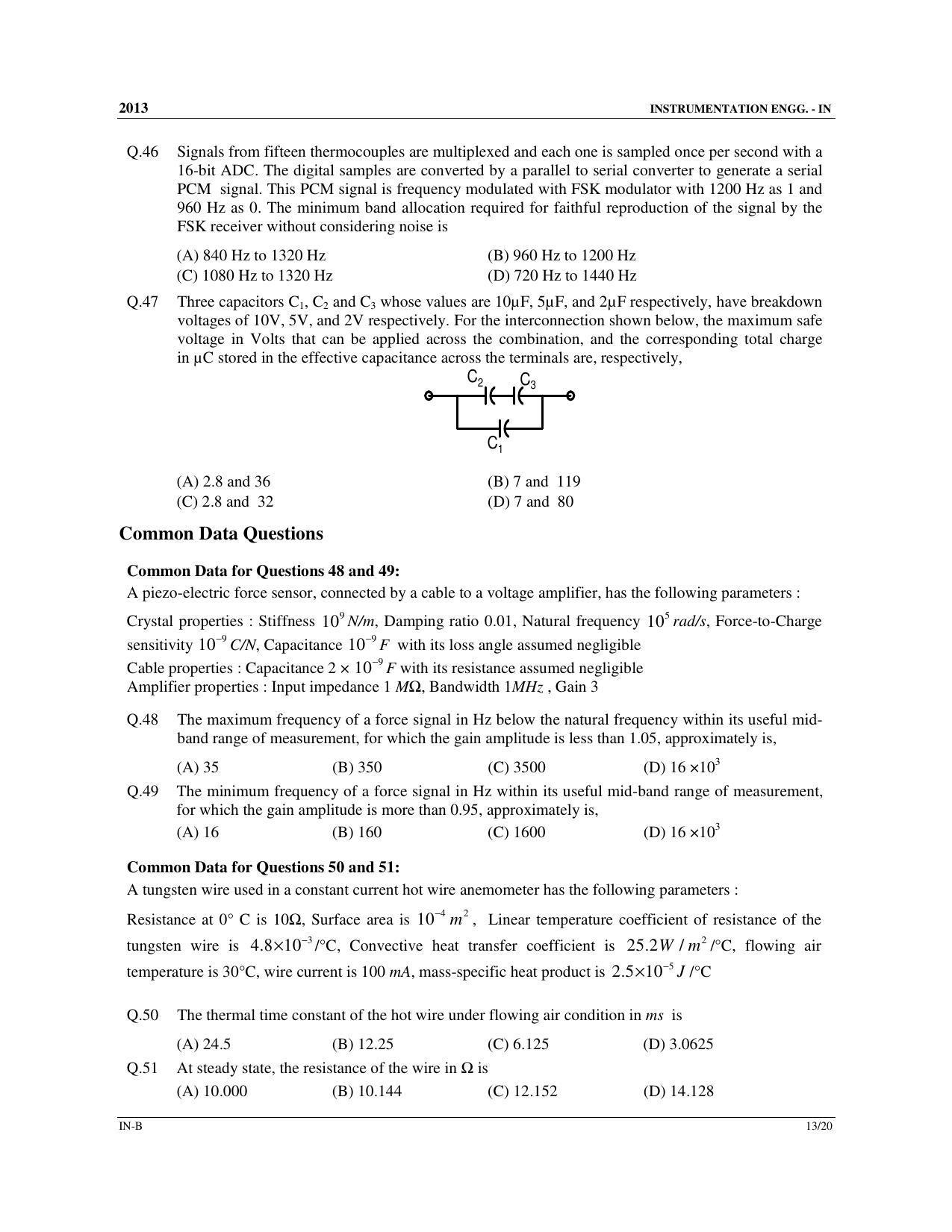 GATE 2013 Instrumentation Engineering (IN) Question Paper with Answer Key - Page 31