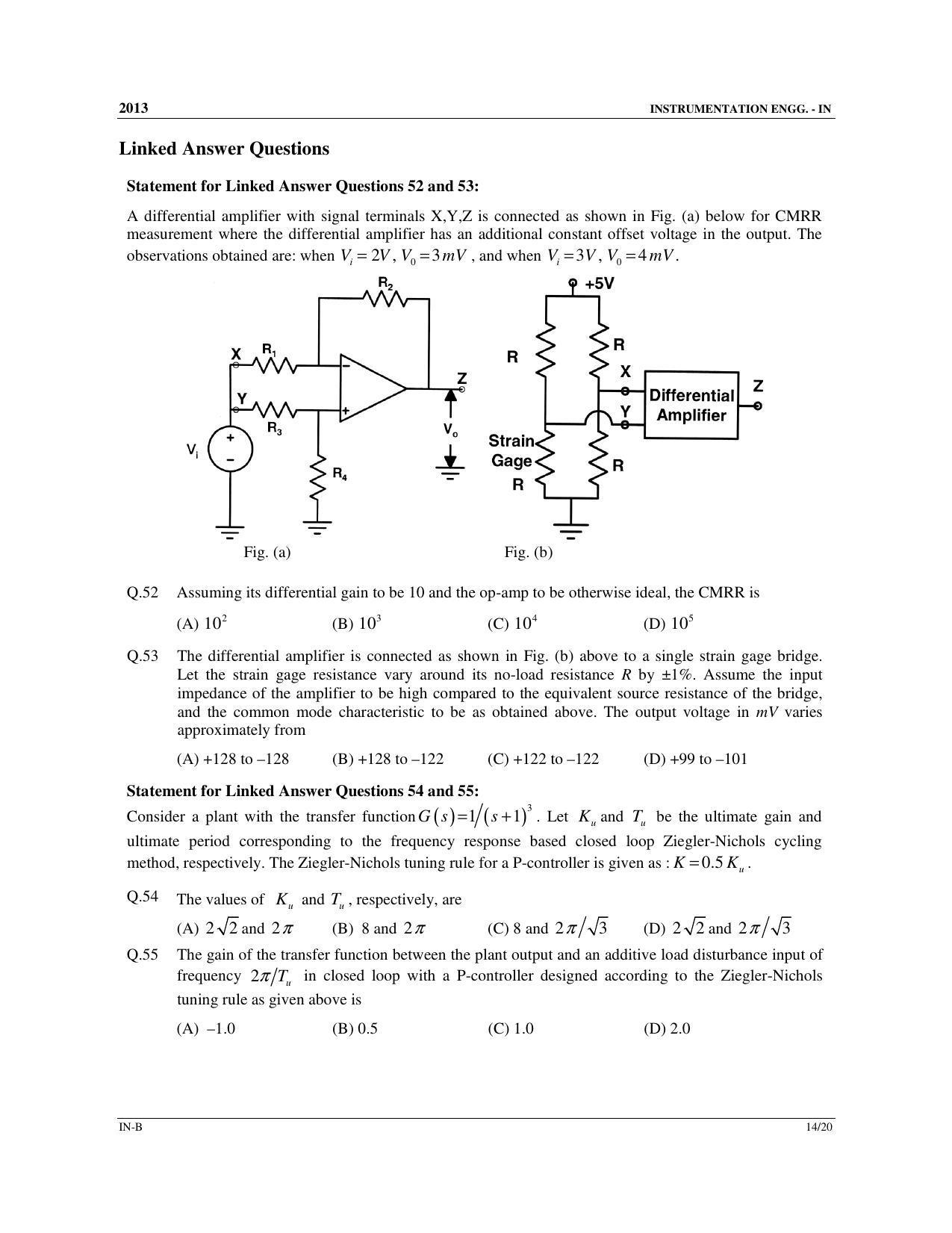 GATE 2013 Instrumentation Engineering (IN) Question Paper with Answer Key - Page 32