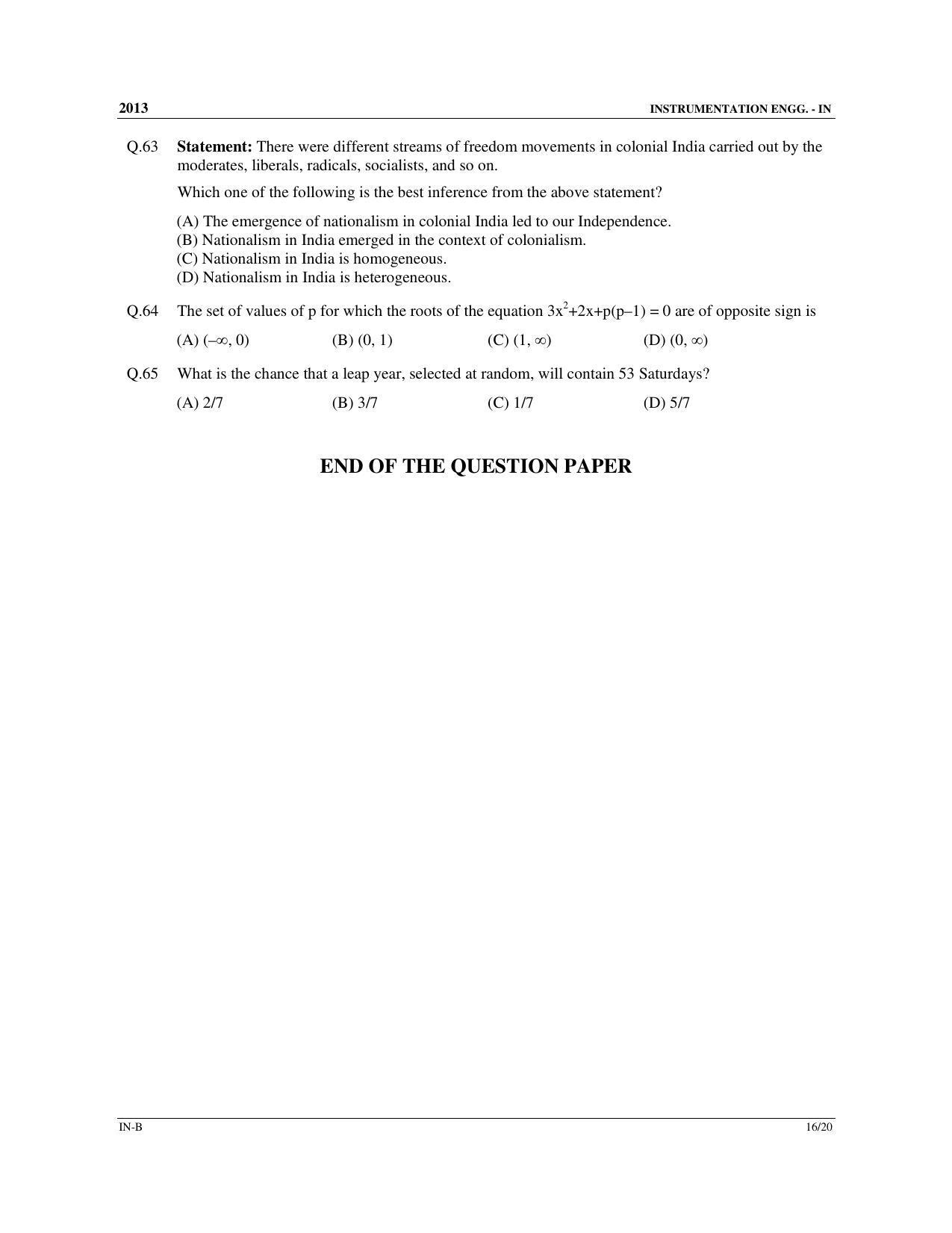 GATE 2013 Instrumentation Engineering (IN) Question Paper with Answer Key - Page 34