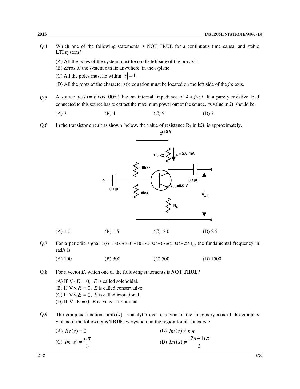 GATE 2013 Instrumentation Engineering (IN) Question Paper with Answer Key - Page 38
