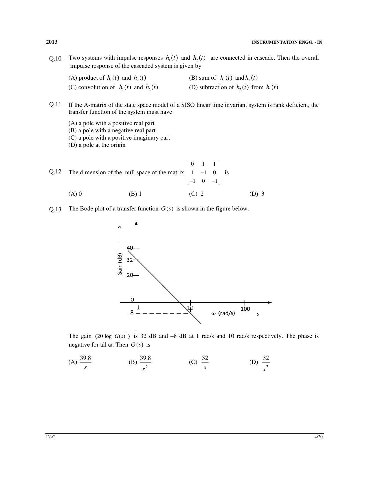 GATE 2013 Instrumentation Engineering (IN) Question Paper with Answer Key - Page 39