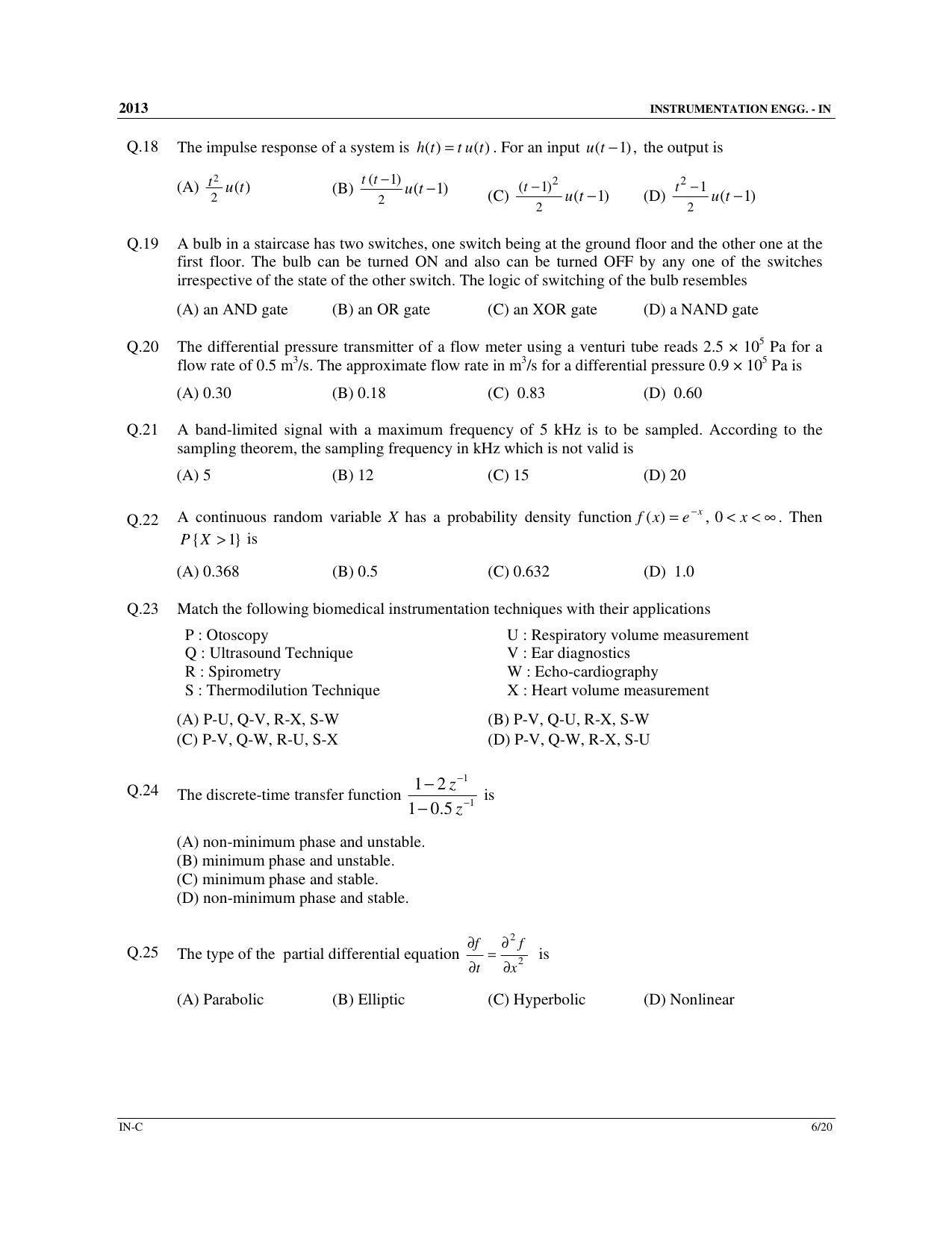 GATE 2013 Instrumentation Engineering (IN) Question Paper with Answer Key - Page 41