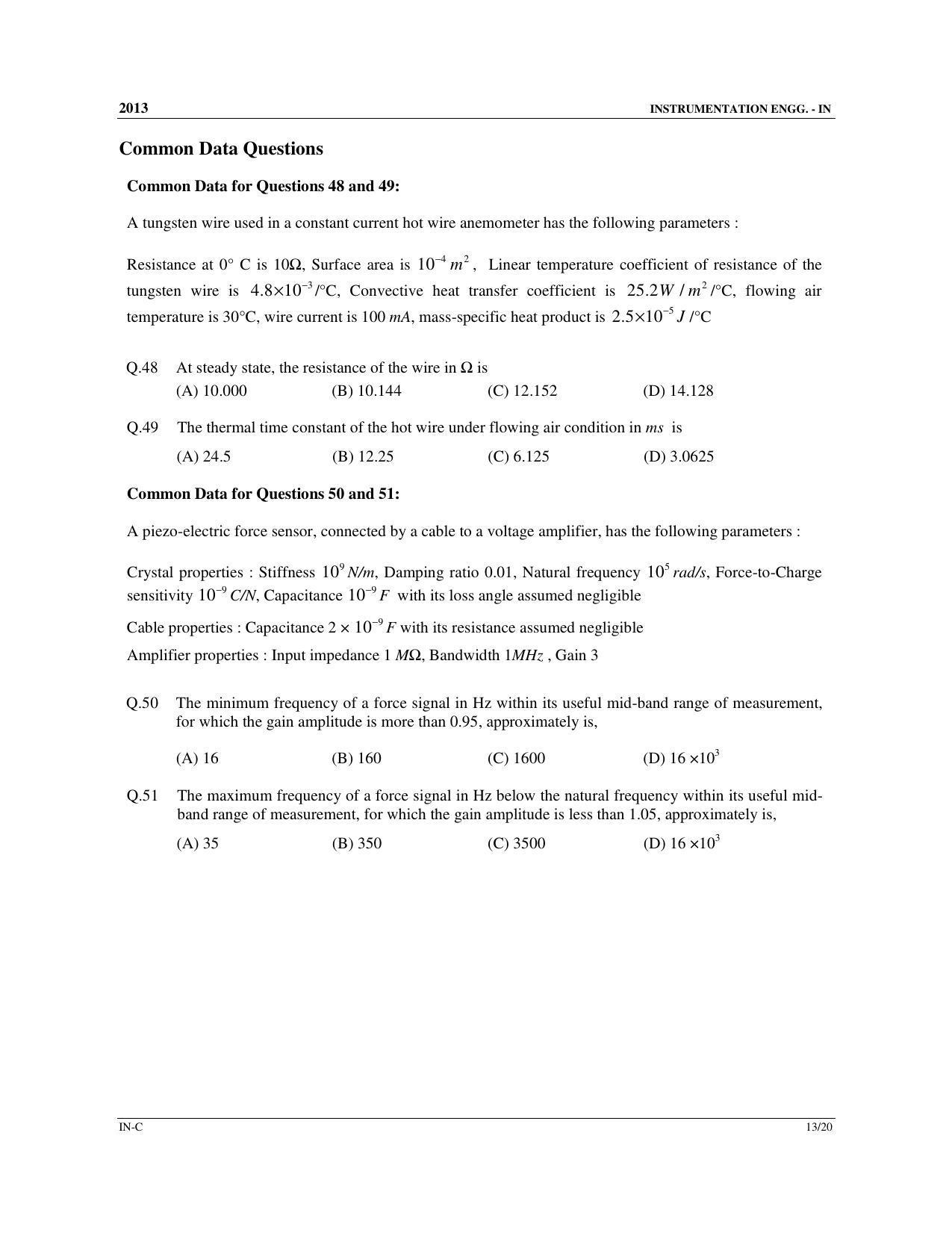 GATE 2013 Instrumentation Engineering (IN) Question Paper with Answer Key - Page 48