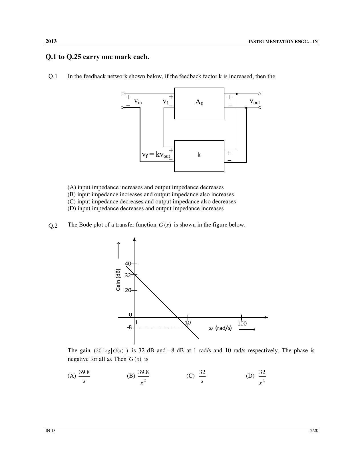 GATE 2013 Instrumentation Engineering (IN) Question Paper with Answer Key - Page 54