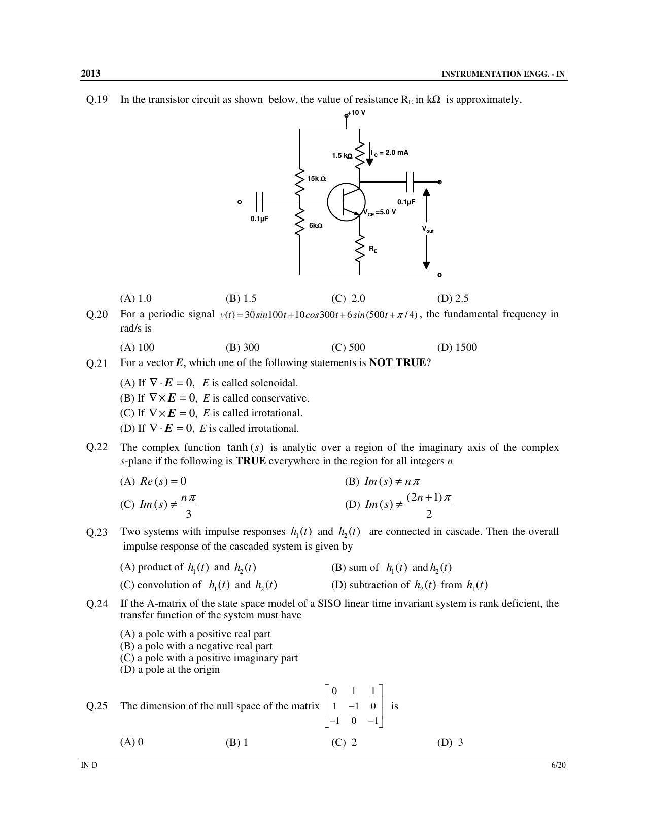 GATE 2013 Instrumentation Engineering (IN) Question Paper with Answer Key - Page 58